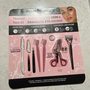 Japonesque Flawless Face Kit Eyelash Lash Curler Crimper Eyebrow Kit Tweezer